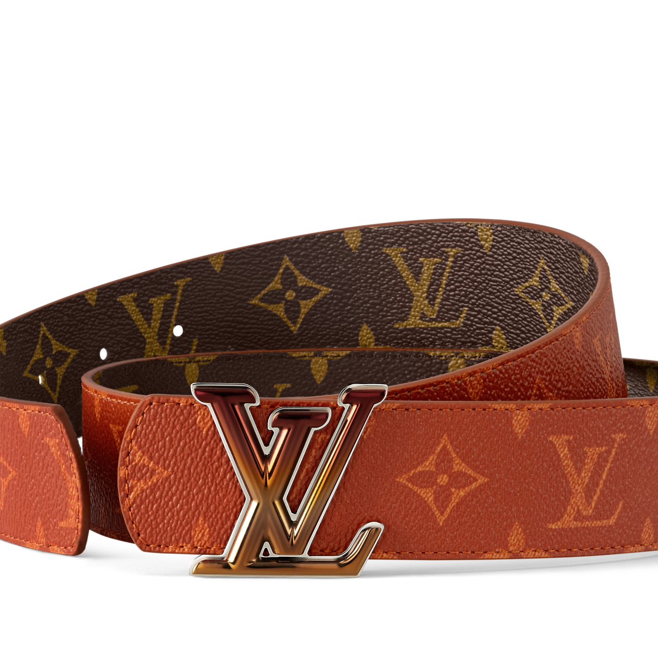 Louis Vuitton - Ceinture LV Dimension Sunset 40 mm réversible Marron