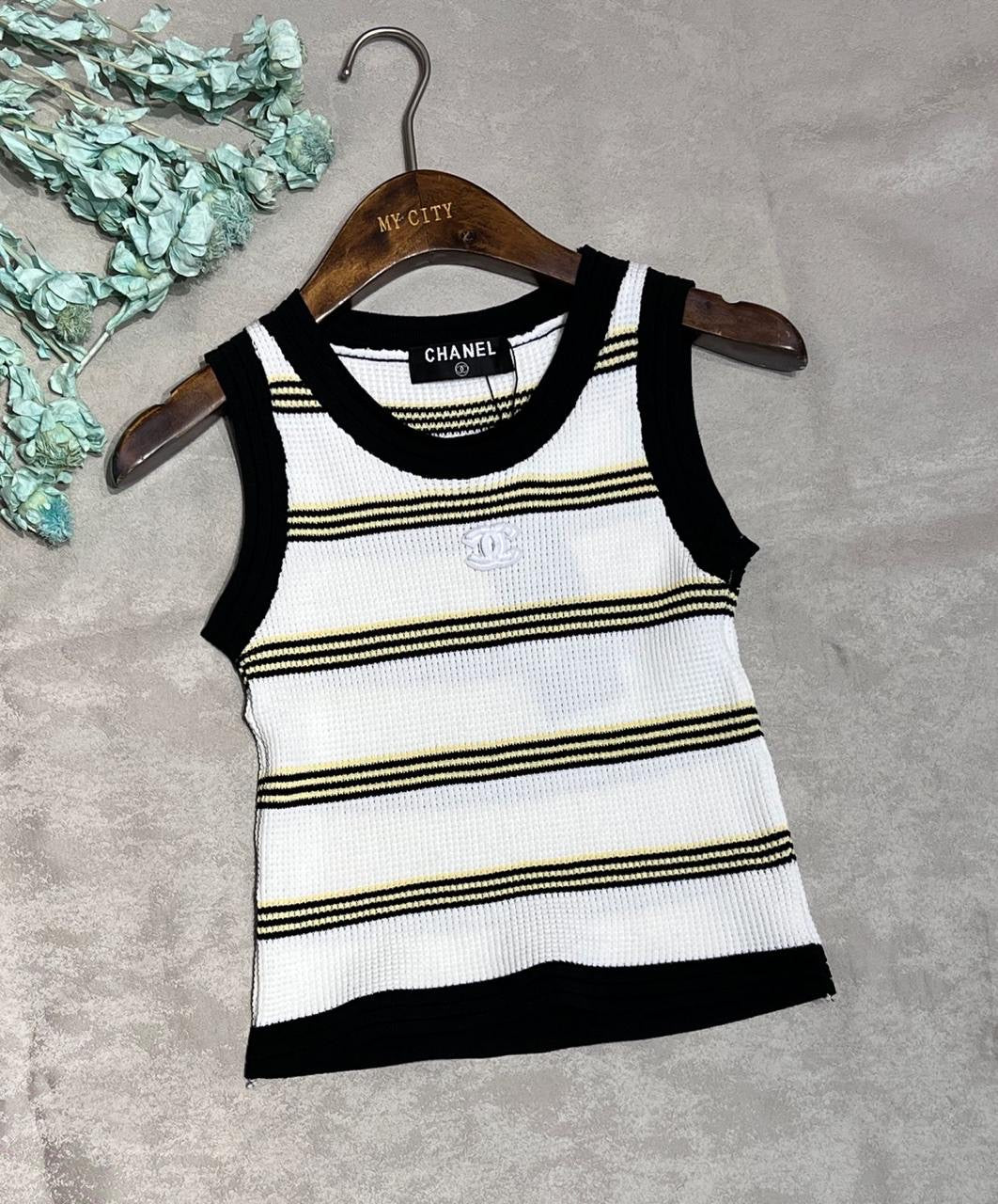 Chanel - T-Shirt à rayure Bleu/Blanc