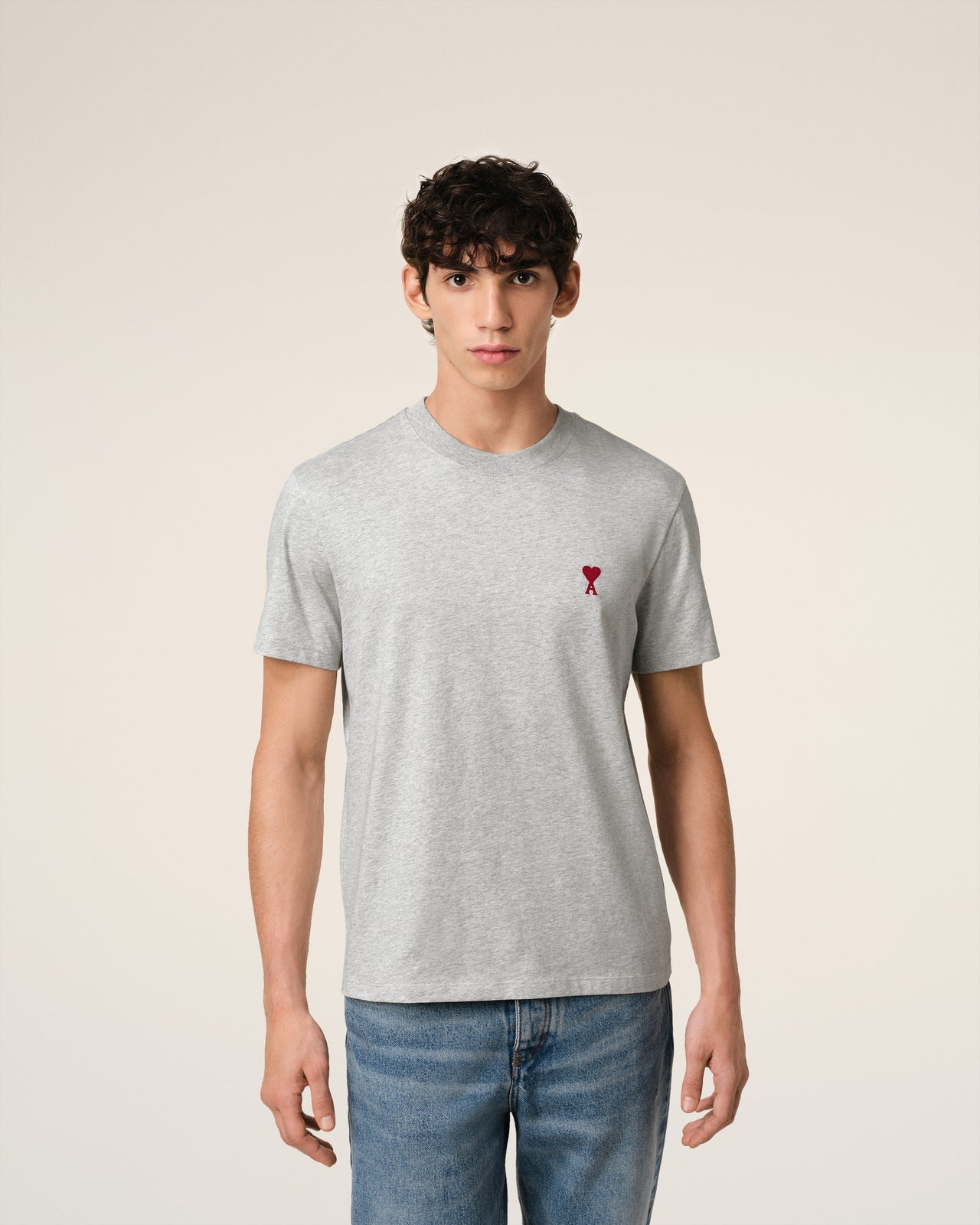 Ami - T-shirt Patch Ami De Cœur en coton Gris