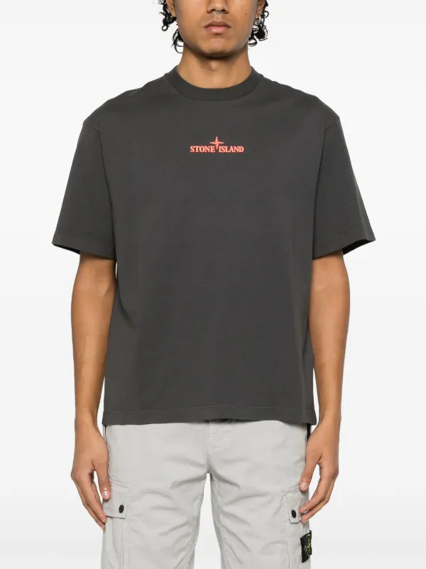 Stone Island - T-shirt logo print Anthracite