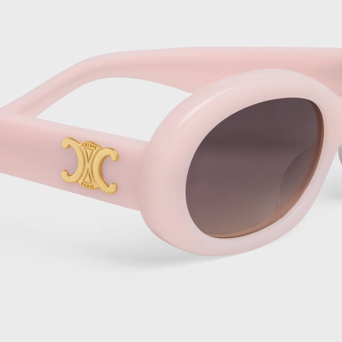 Celine - Lunettes De Soleil Triomphe 01 en Acétate Milky Pastel Rose