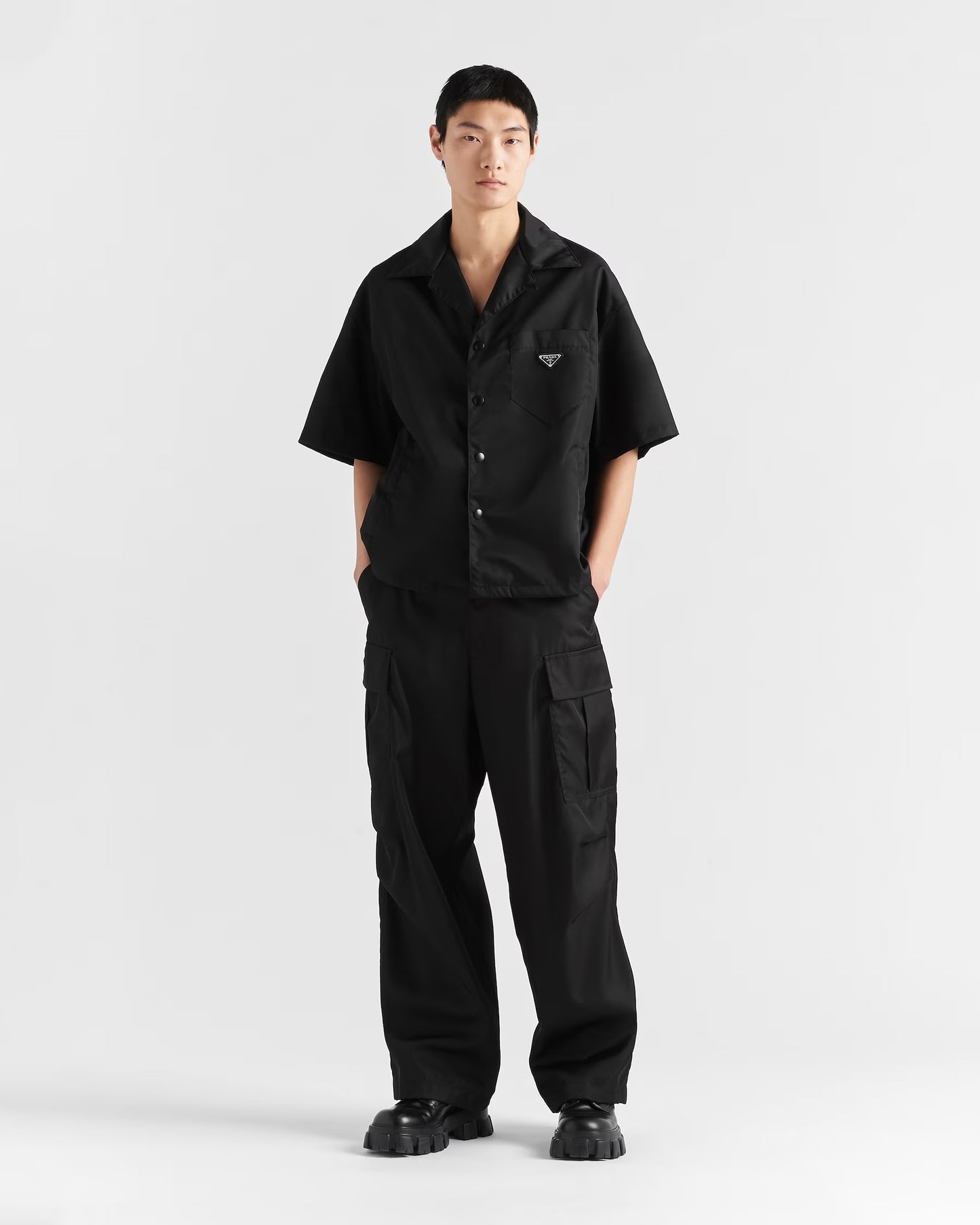 Prada - Chemise à manches courtes en Re-Nylon Noir
