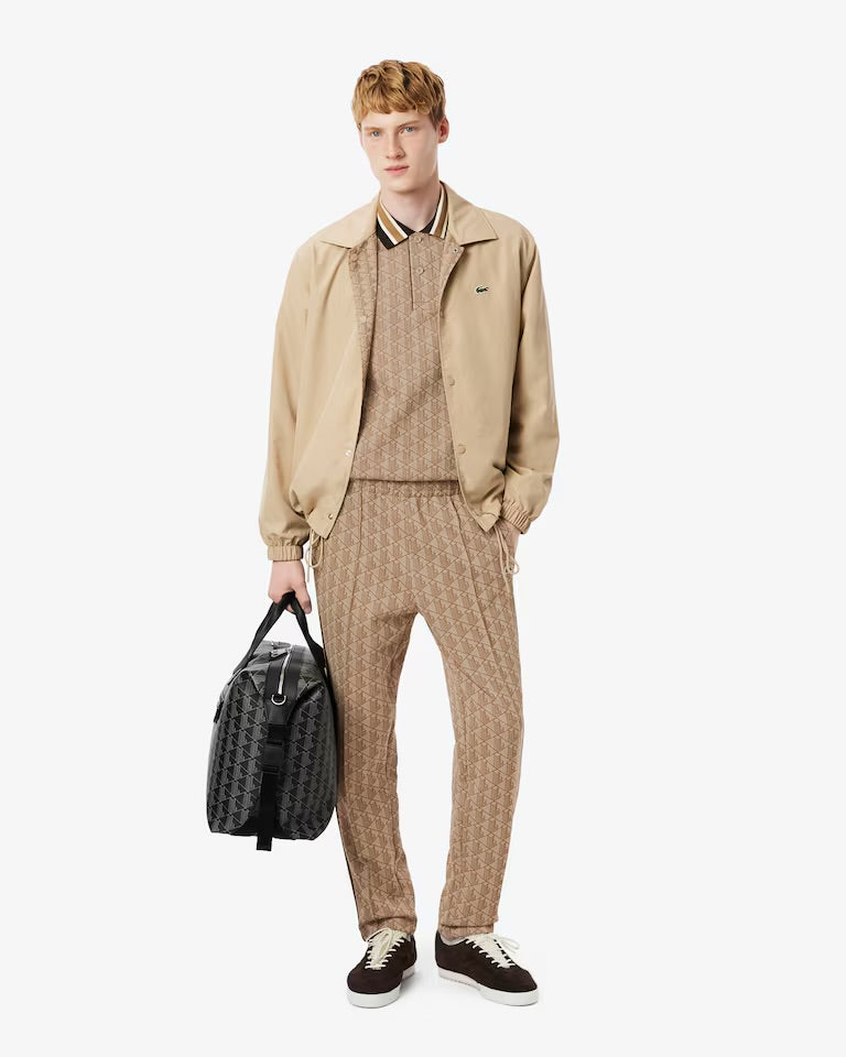 Lacoste - Polo classic fit jacquard monogramme Beige Marron