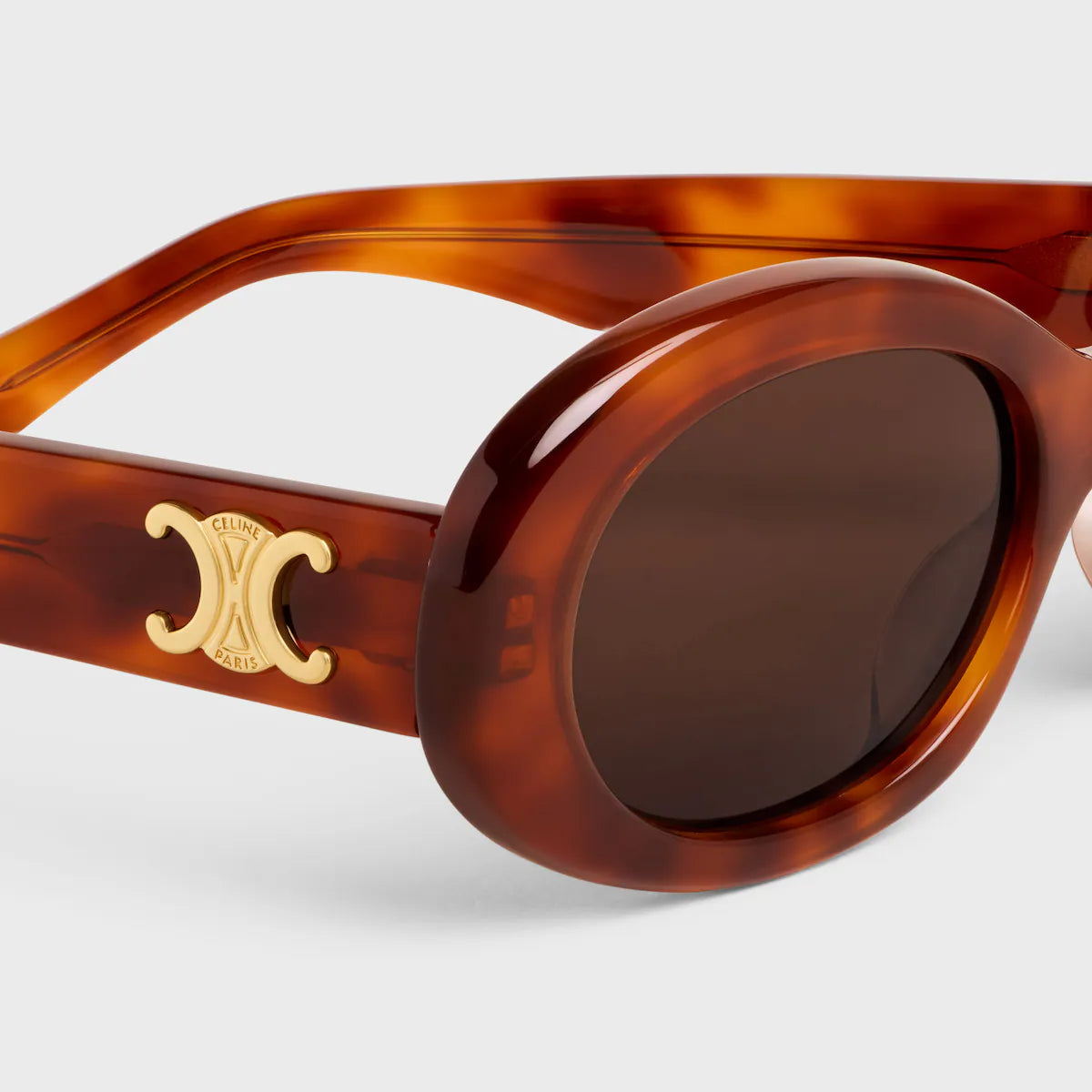 Celine - Lunettes De Soleil Triomphe 01 en Acétate Jaune Havana