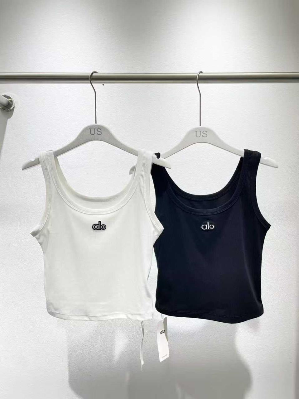 Alo - Top avec logo Blanc/Noir
