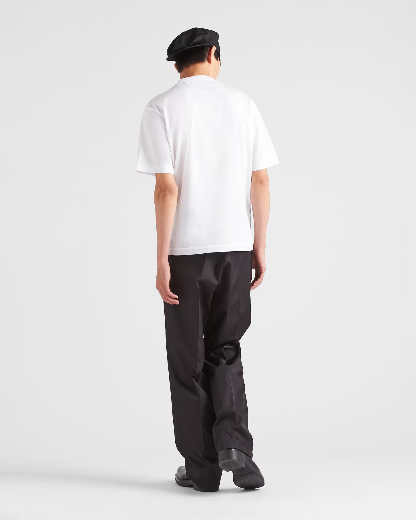 Prada - T-shirt en Re-Nylon et jersey Blanc