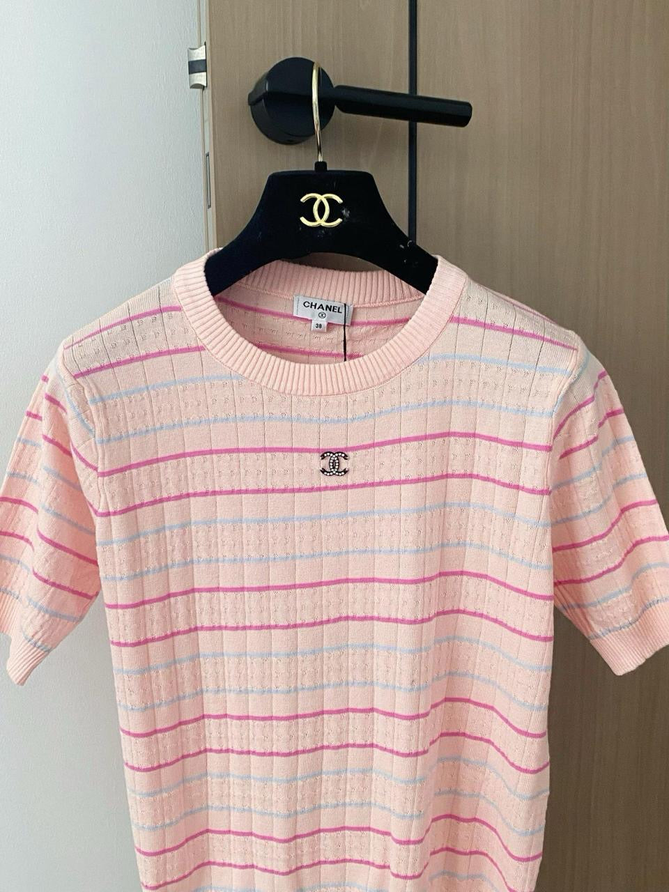 Chanel - T-Shirt Rose/Blanc