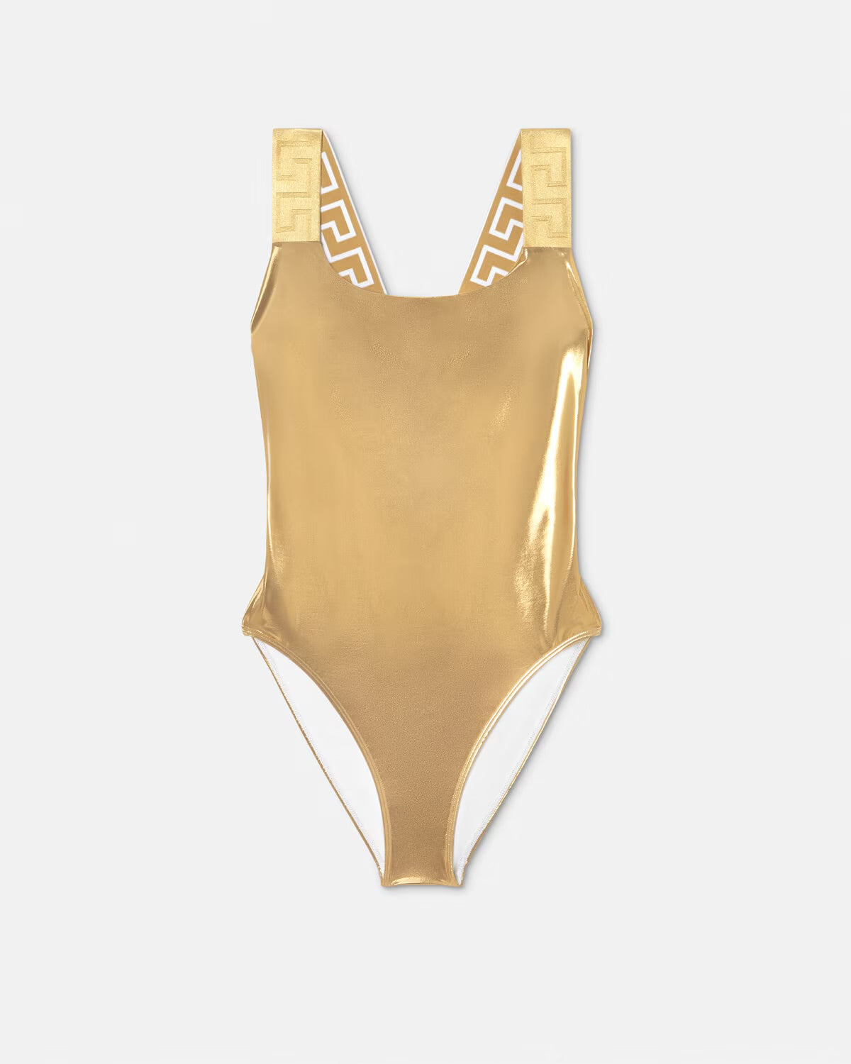 Versace - Maillot de bain une pièce métallisé Greca Or