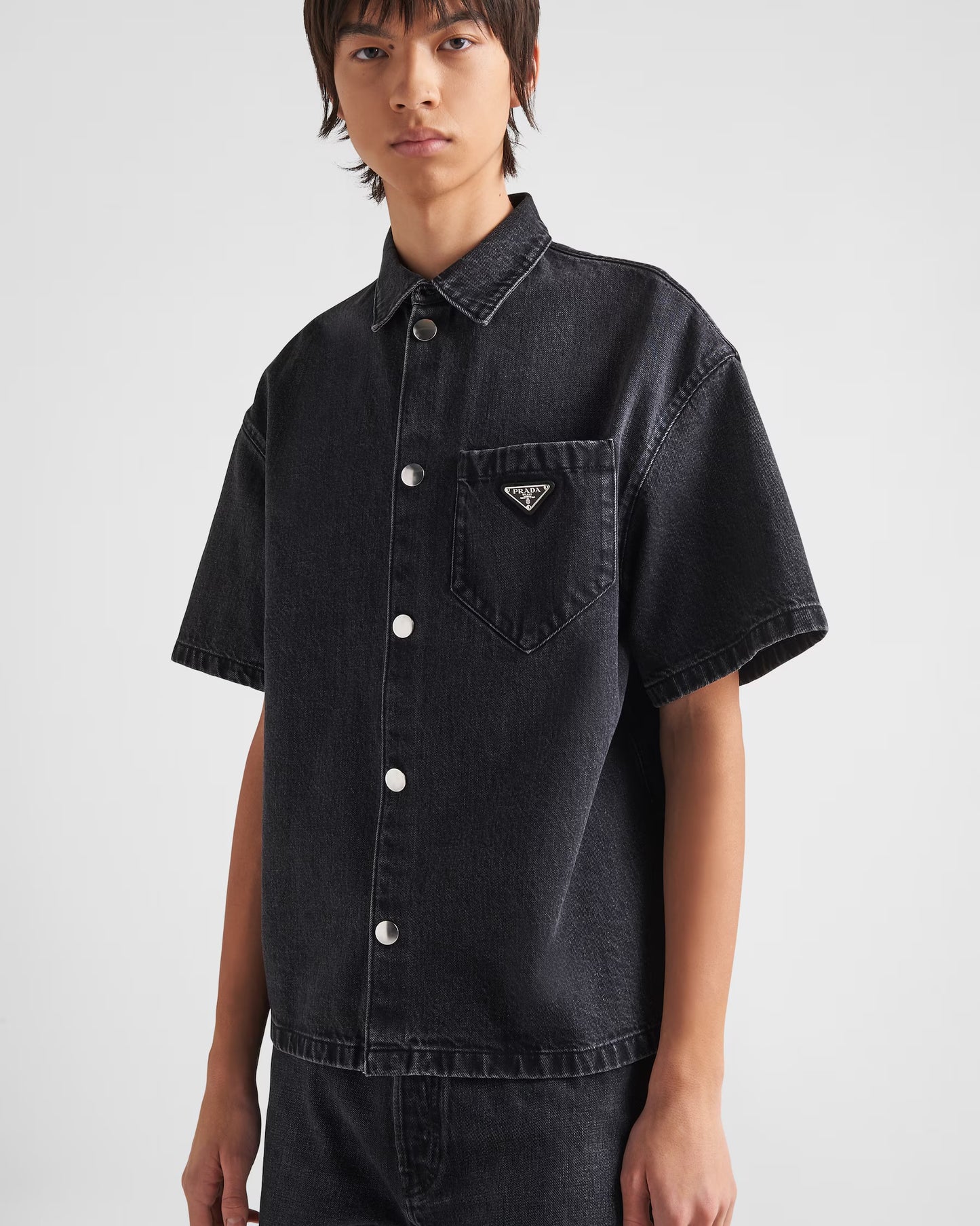 Prada - Chemise en denim Noir