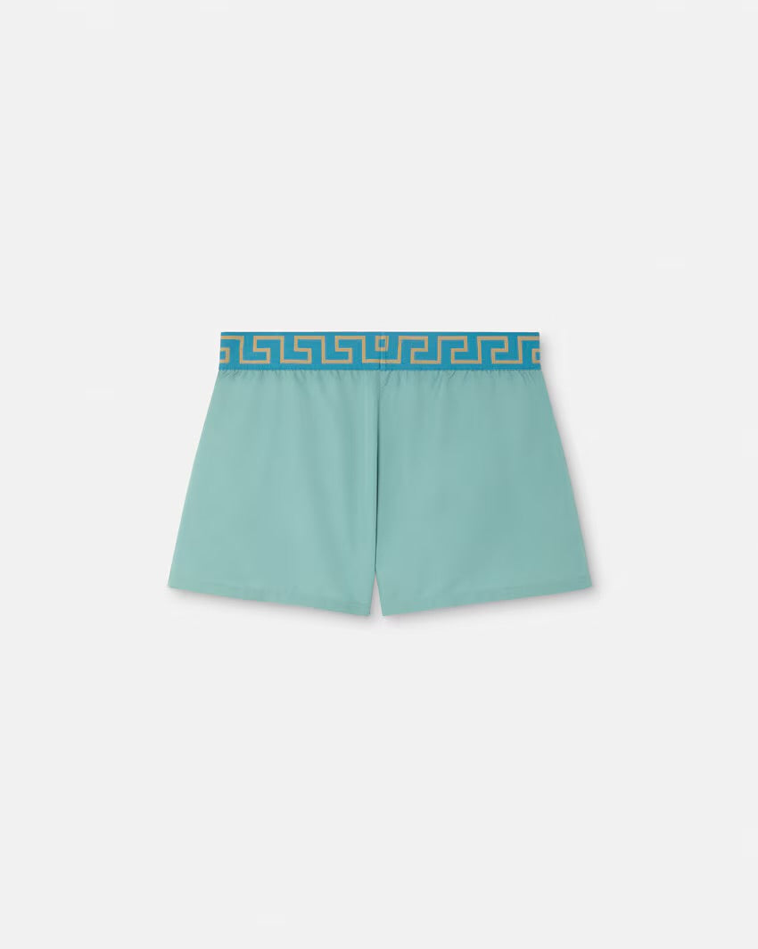 Versace - Short de bain à bordure Greca Vert