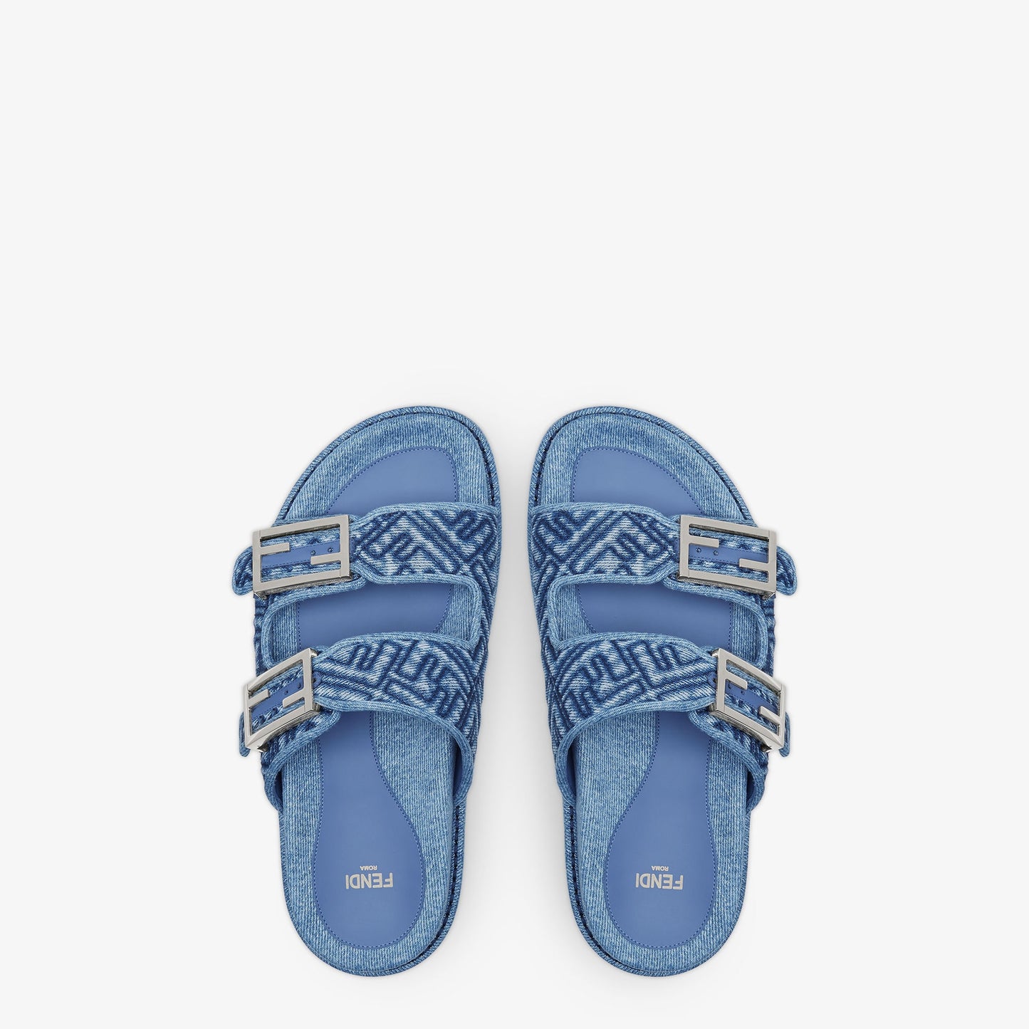 Fendi - Sandales Fendi Feel en denim Bleu