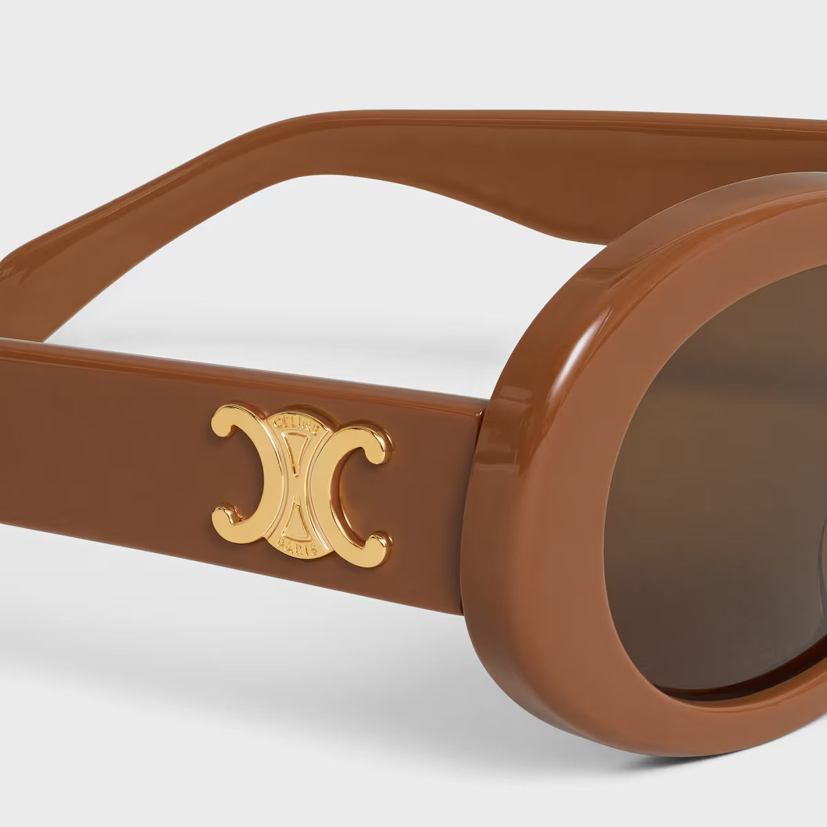 Celine - Lunettes De Soleil Triomphe 01 en Acétate Camel