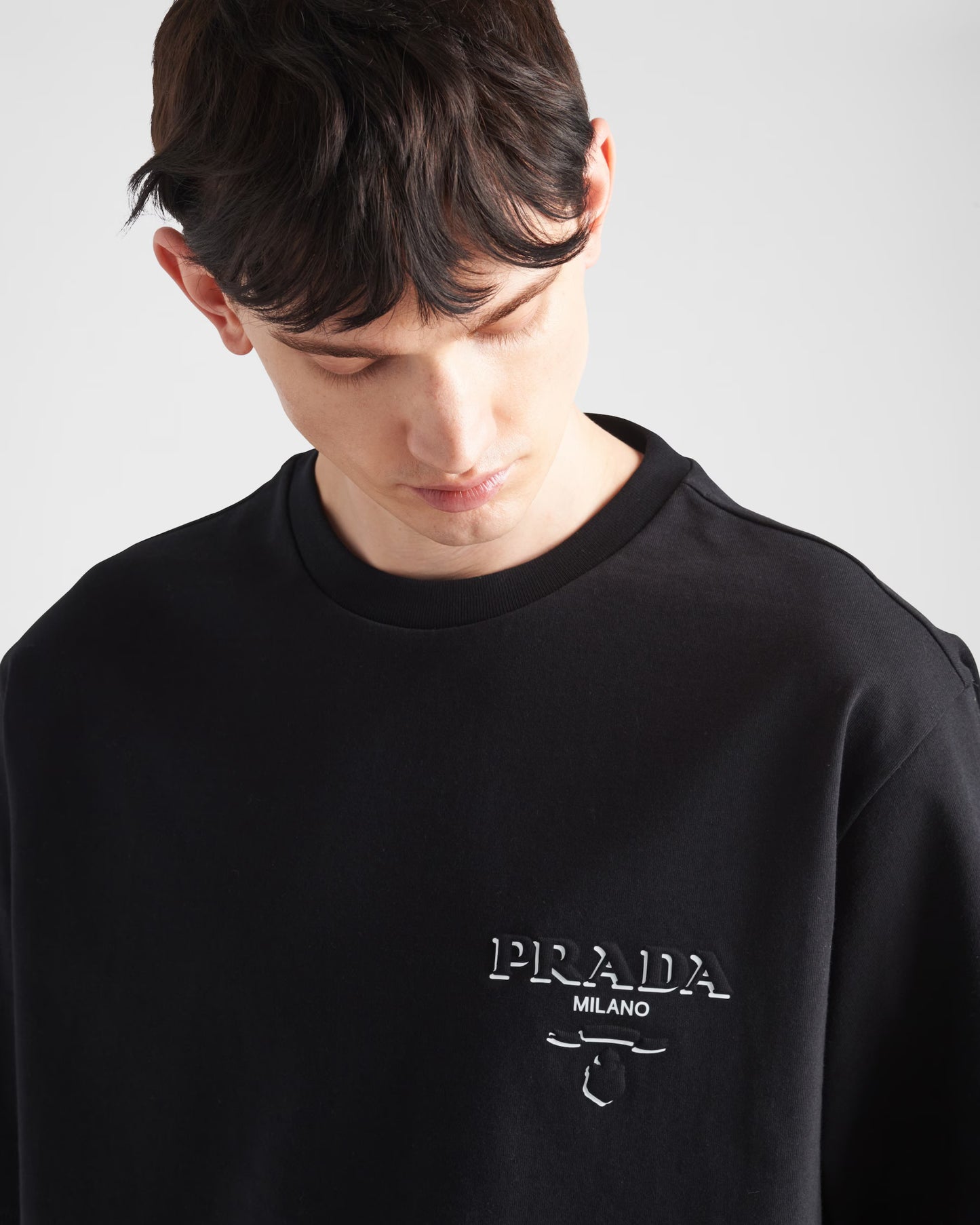Prada - T-shirt en coton Noir II