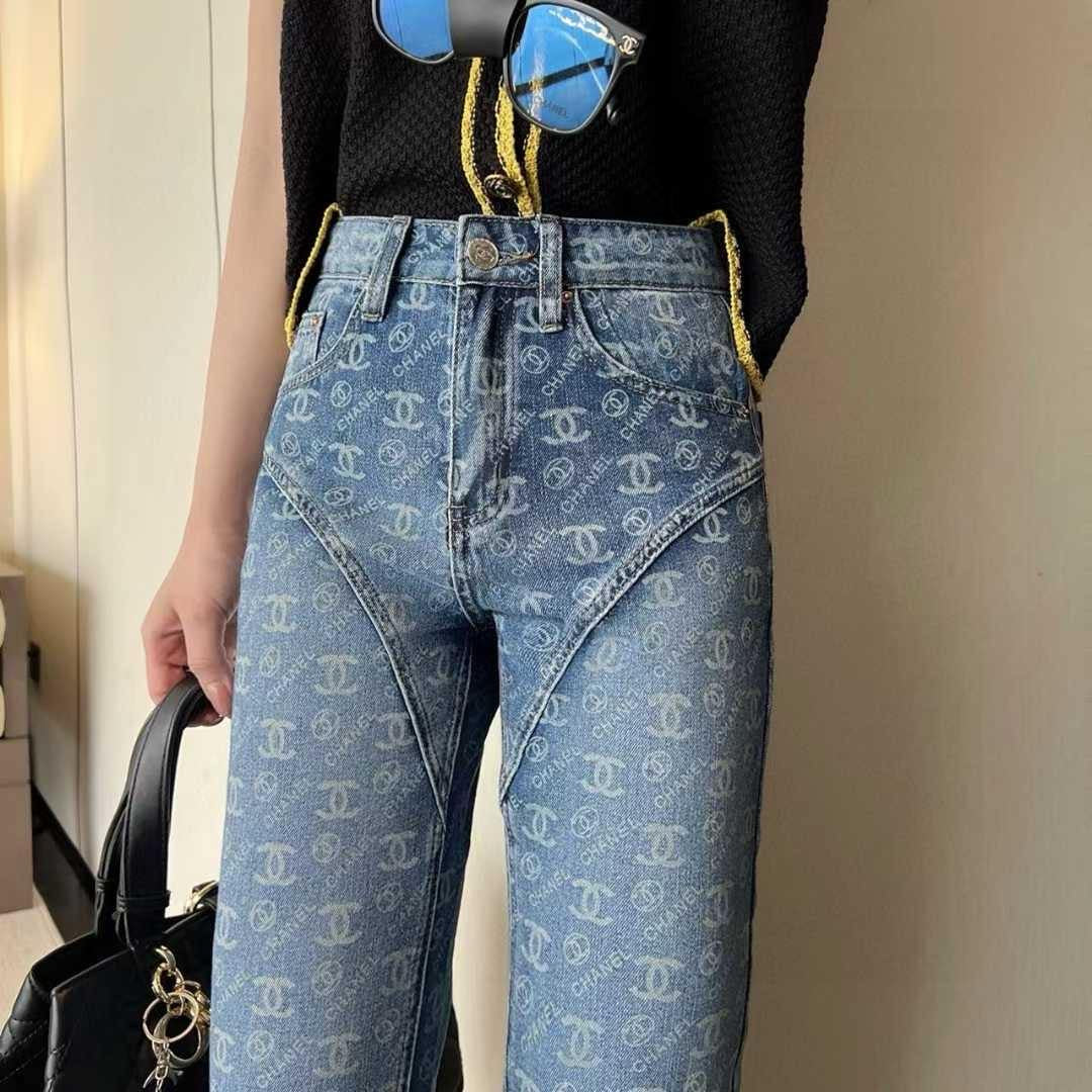 Chanel - Jeans avec logo iconique Bleu