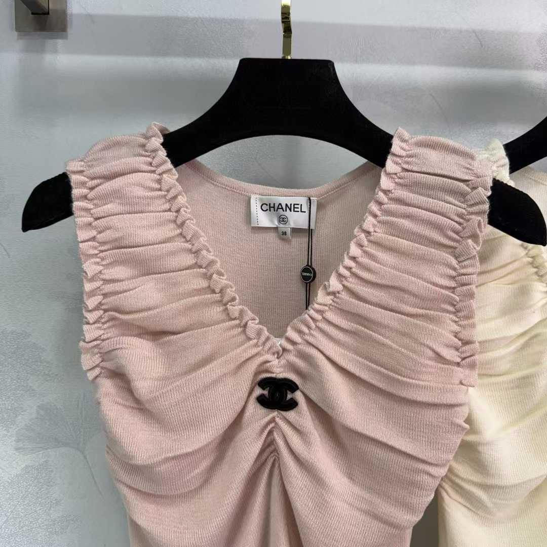 Chanel - T-Shirt avec logo Rose Clair / Jaune / Noir