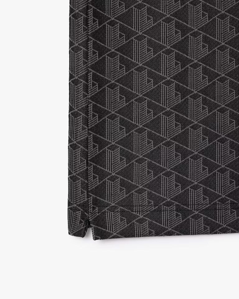 Lacoste - Polo classic fit jacquard monogramme Noir