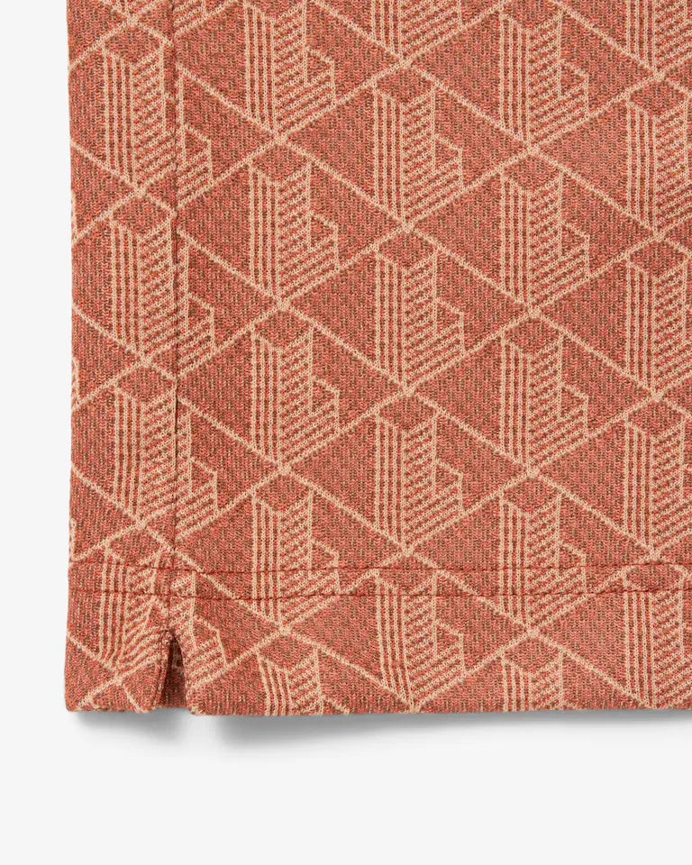 Lacoste - Polo classic fit jacquard monogramme Marron Beige
