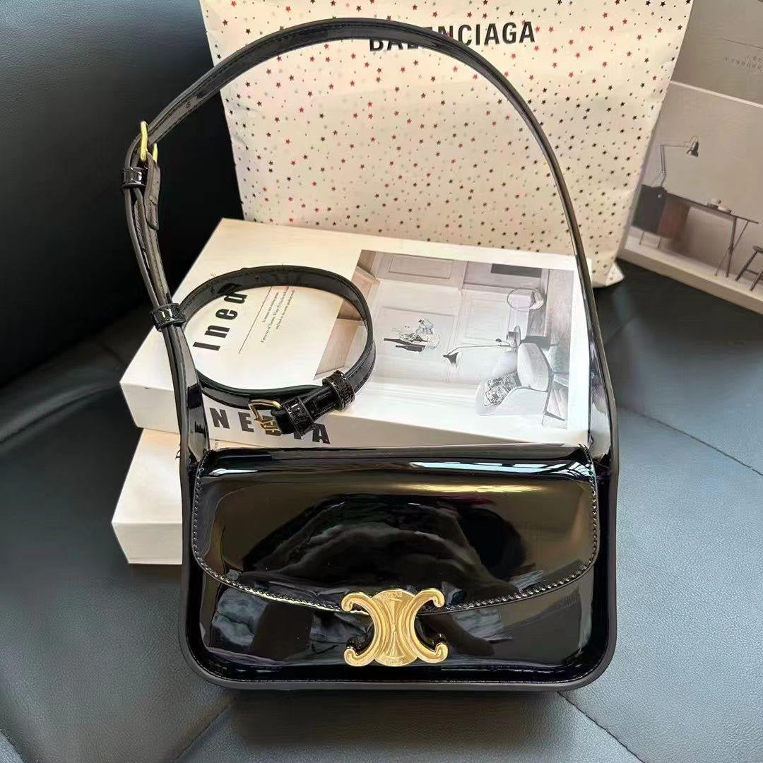 Celine - Sac à bandoulière Céline Marron/Noir/Blanc/Marron Foncée