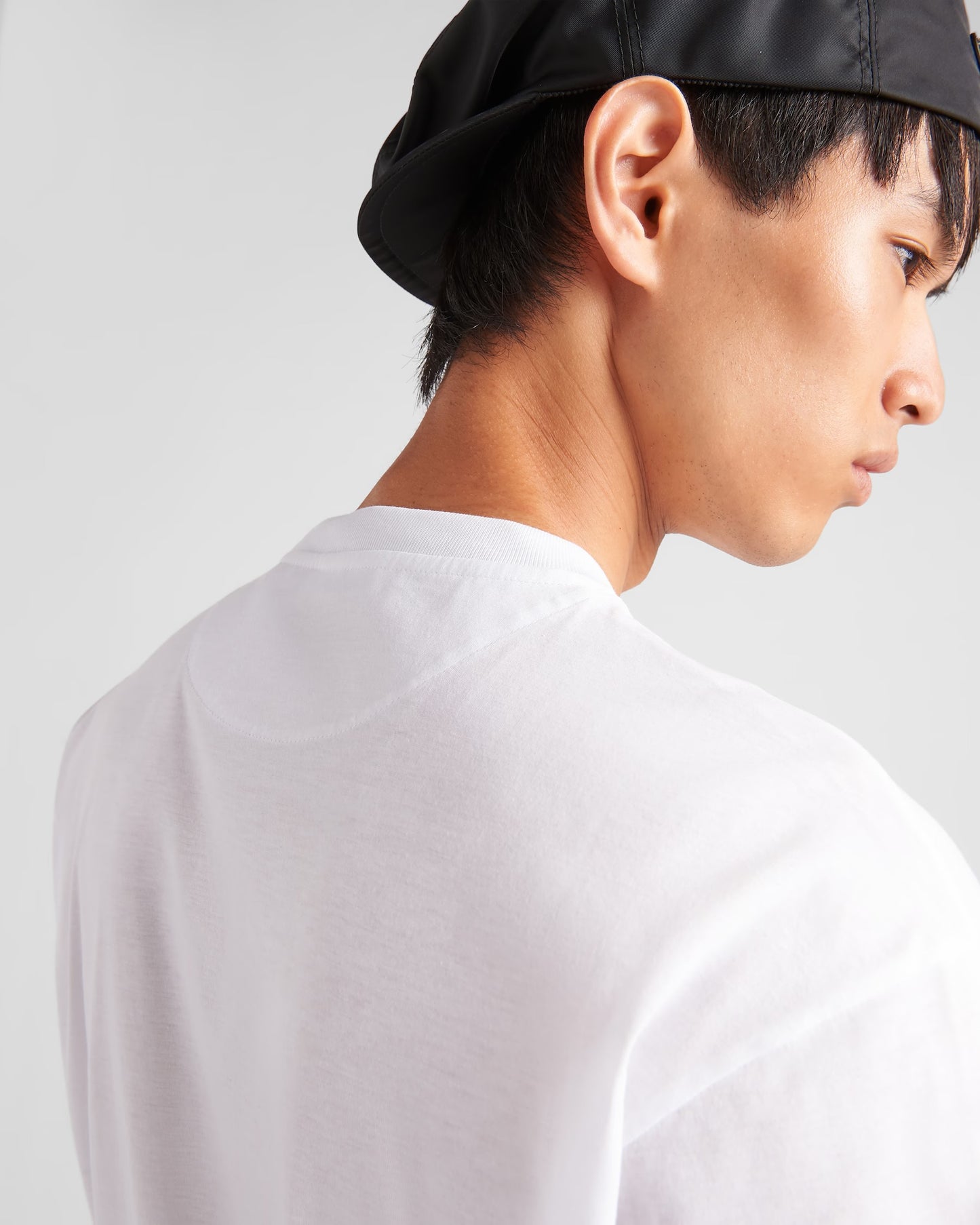 Prada - T-shirt en Re-Nylon et jersey Blanc