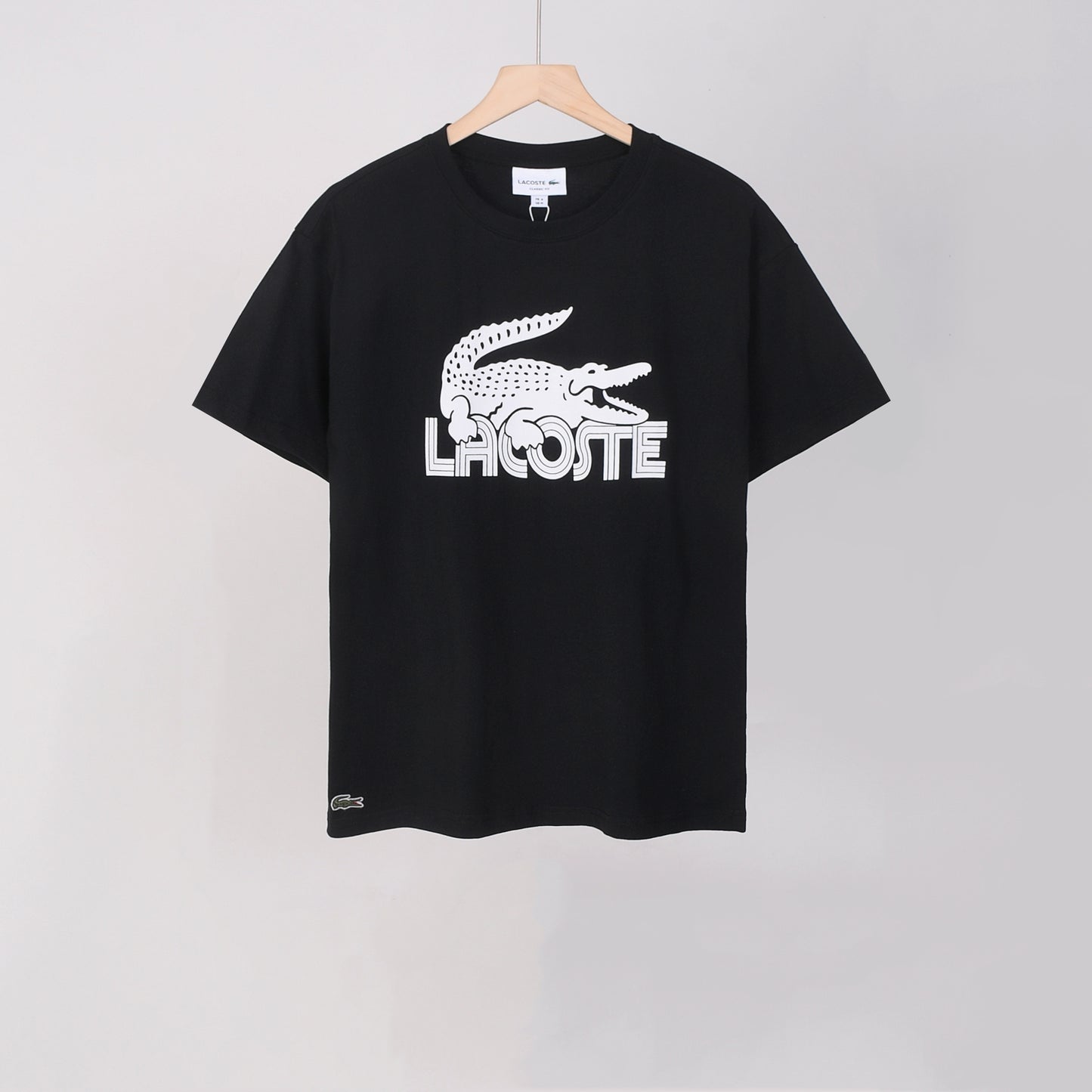 Lacoste - T-shirt en coton Logo Iconique Noir