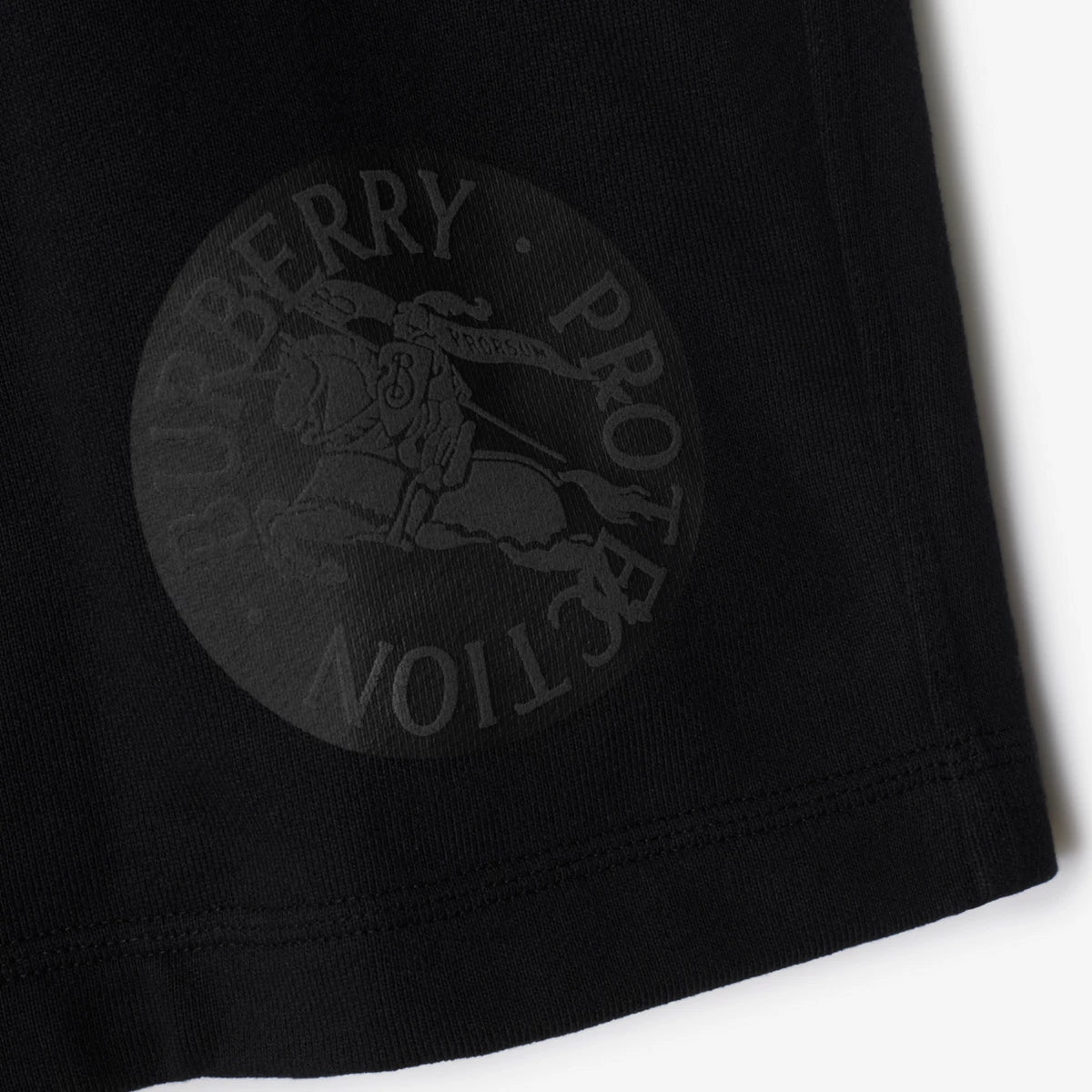 Burberry - Short en coton avec badge EKD Noir