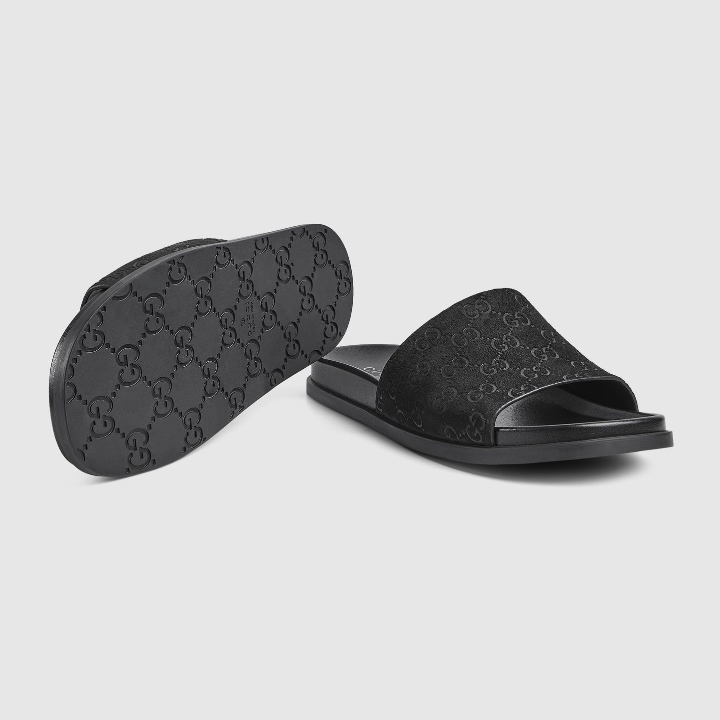 Gucci - Mules en Daim GG Noir