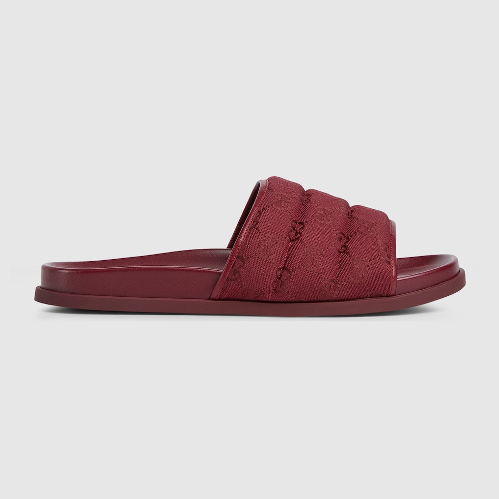 Gucci - Mules en Toile GG Matelassée Rouge Gucci Rossa Ancora