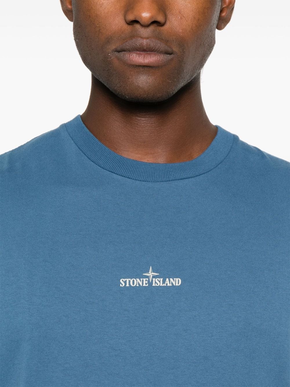 Stone Island - T-shirt logo Bleu