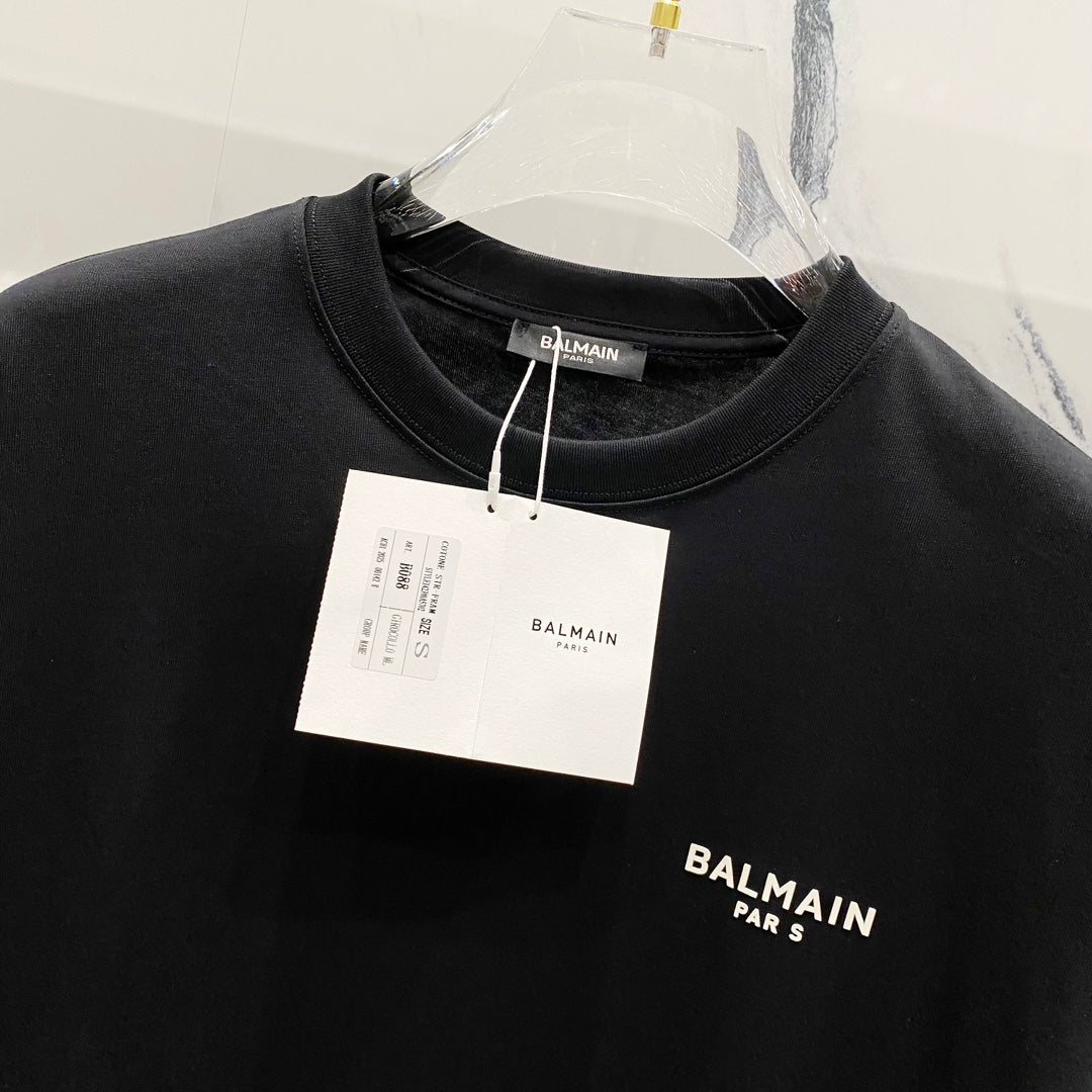 Balmain - T-shirt avec logo imprimé en relief Noir