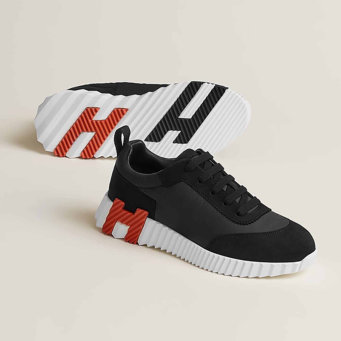 Hermès - Sneakers Bouncing Noir/Orange