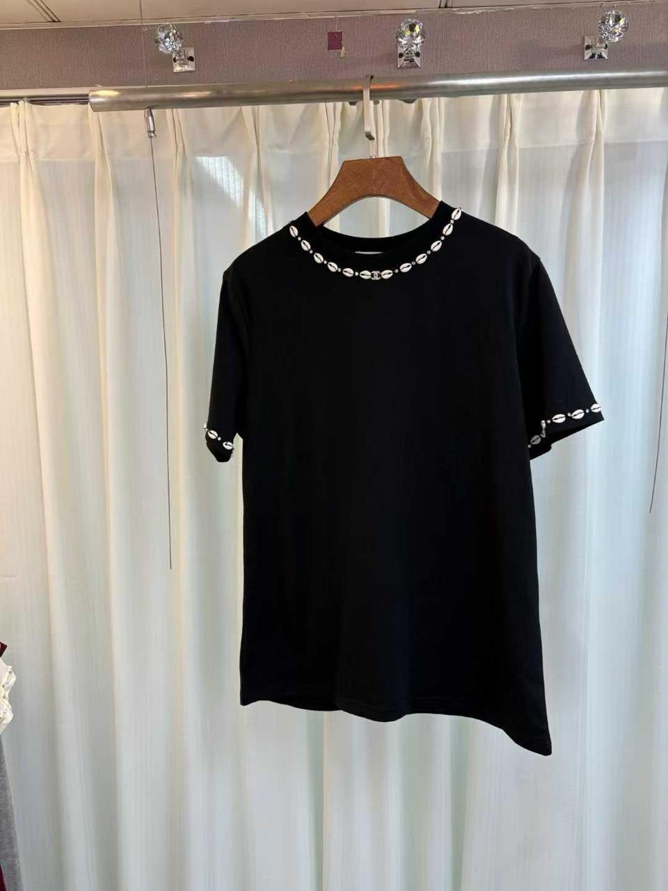 Chanel - T-Shirt en coton Blanc/Bordeaux/Noir