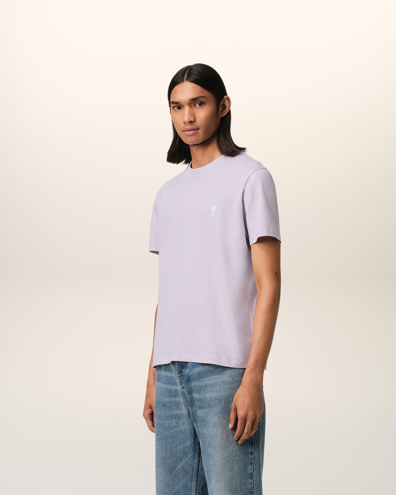 Ami - T-shirt Patch Ami De Cœur en jersey de coton Violet
