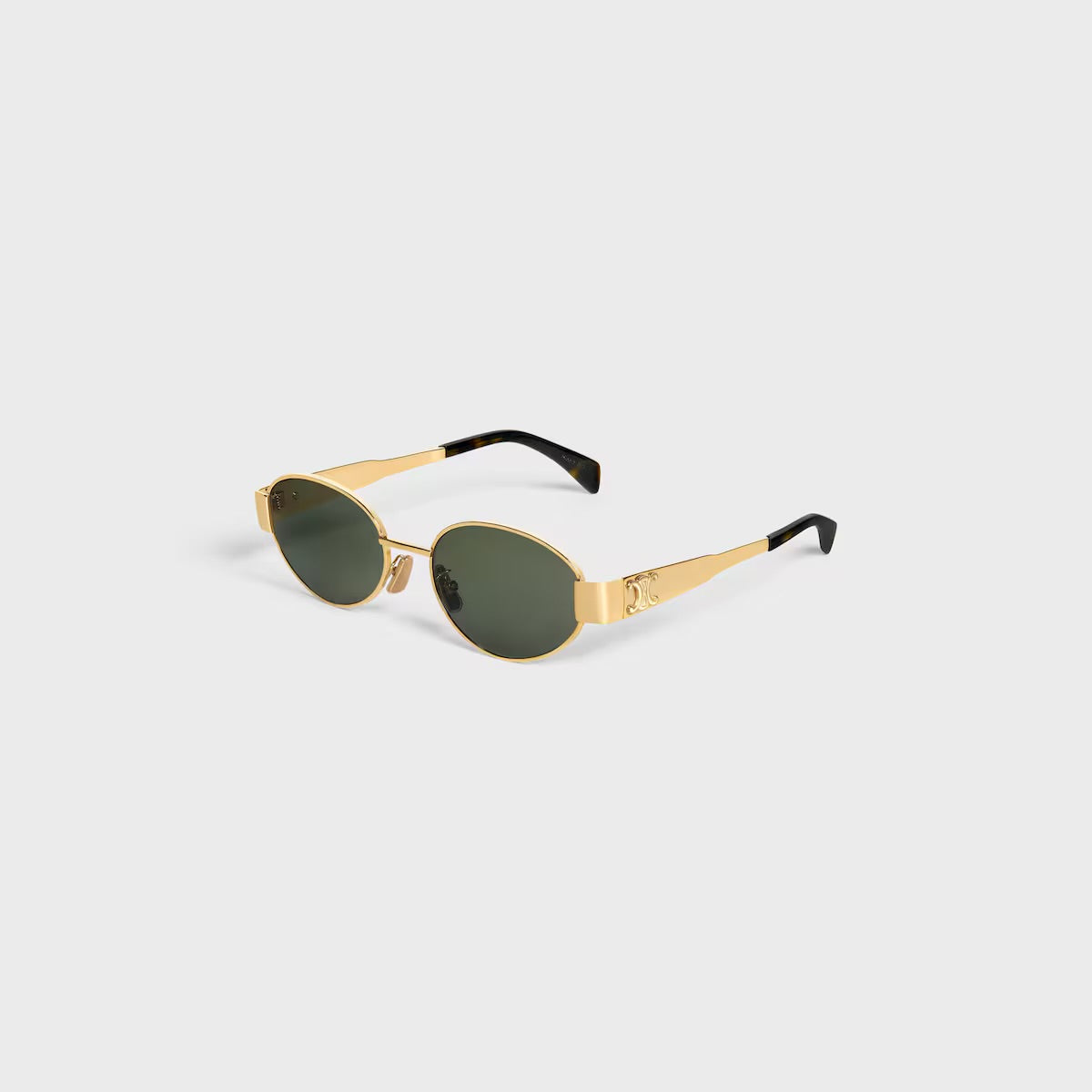 Celine - Lunettes De Soleil Triomphe métal 01 Or / Vert