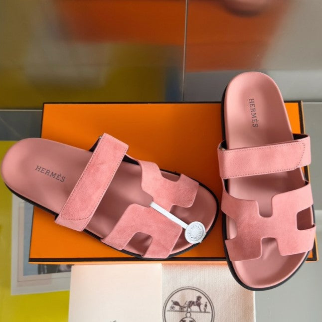 Hermes - Sandales Chypres Daim Rose Full