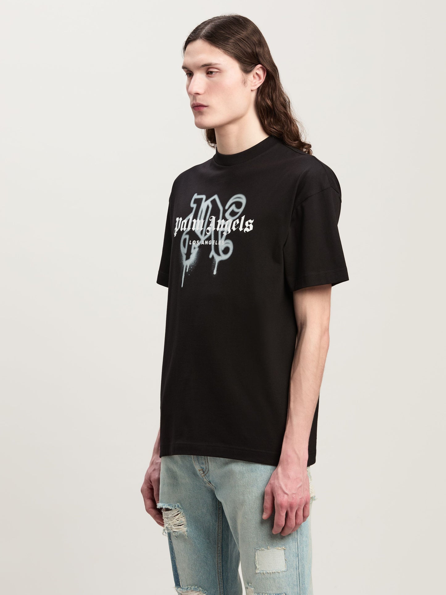 Palm Angels - T-shirt Monogram Spray City Los Angels Noir