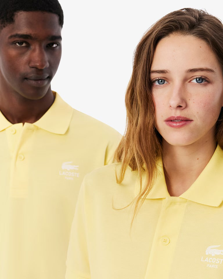 Lacoste - Polo L.12.12 classic fit imprimé signature Jaune
