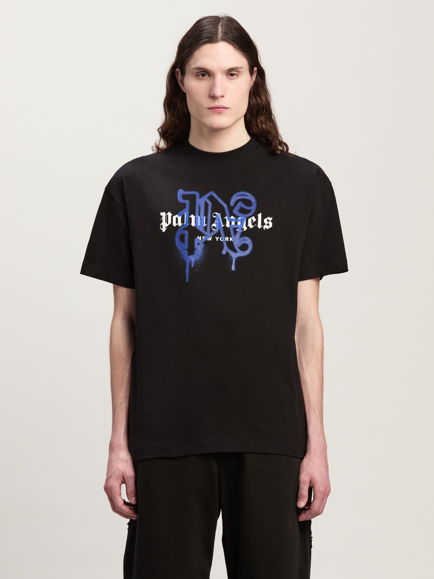 Palm Angels - T-shirt Monogram Spray City New York Noir