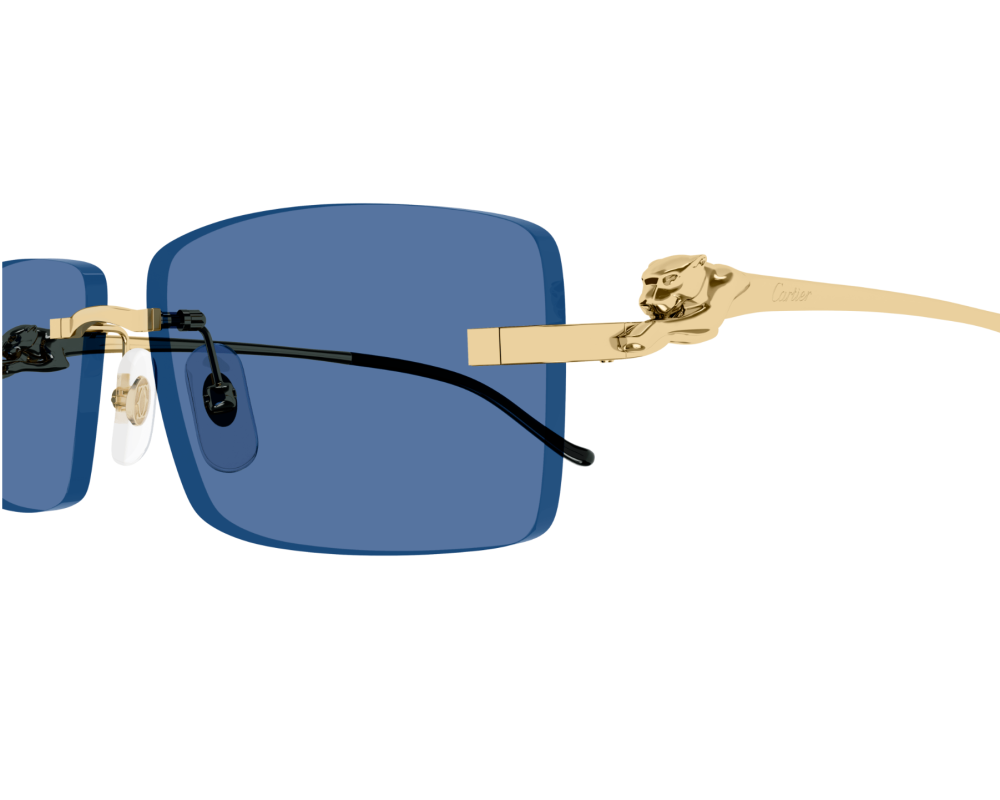 Cartier - Lunettes solaires Panthère Monture Or Verres Bleu