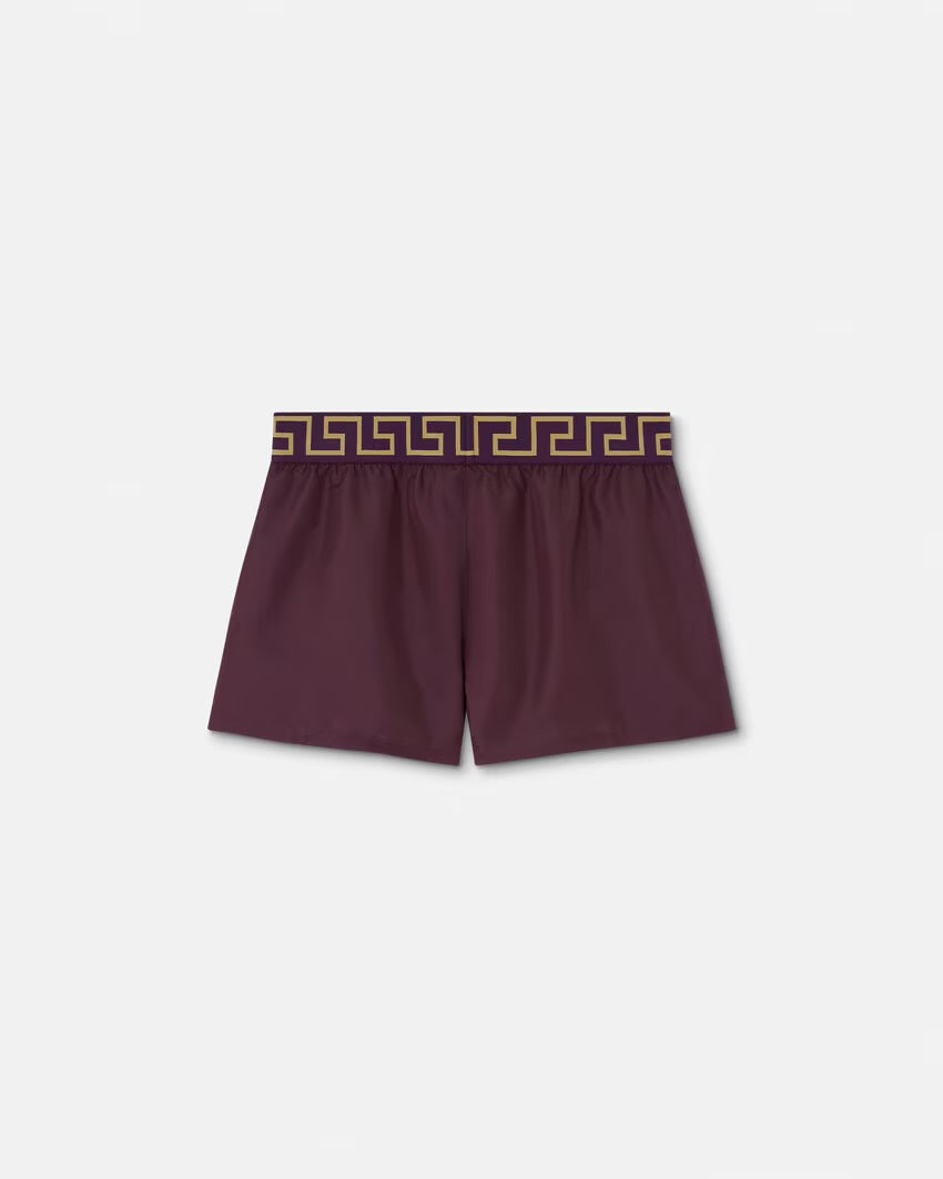 Versace - Short de bain à bordure Greca Violet