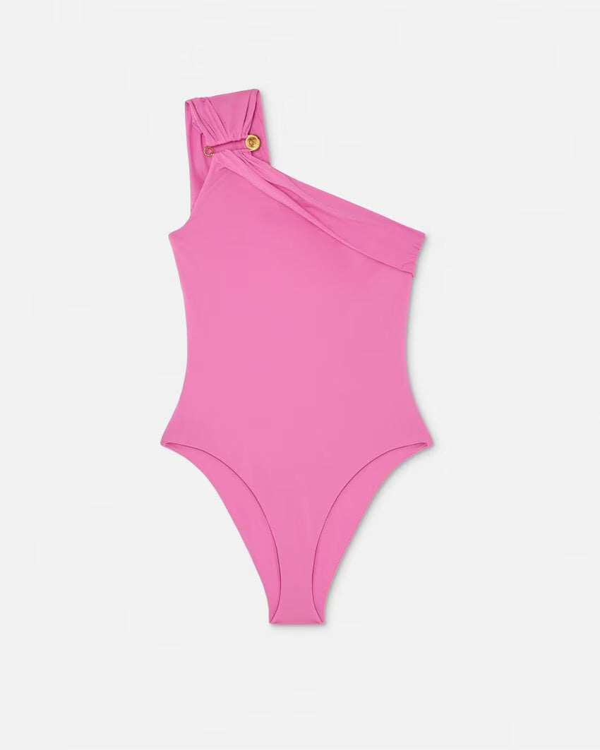 Versace - Maillot de bain une pièce froncé Safety Pin Rose