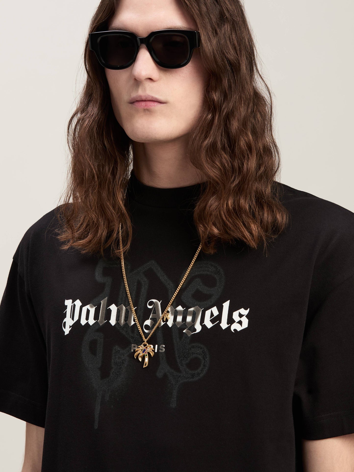 Palm Angels - T-shirt Monogram Spray City Paris Noir