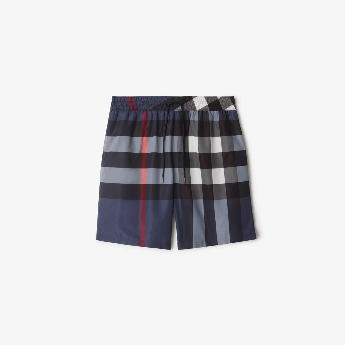 Burberry - Short de bain Check Bleu Carbone