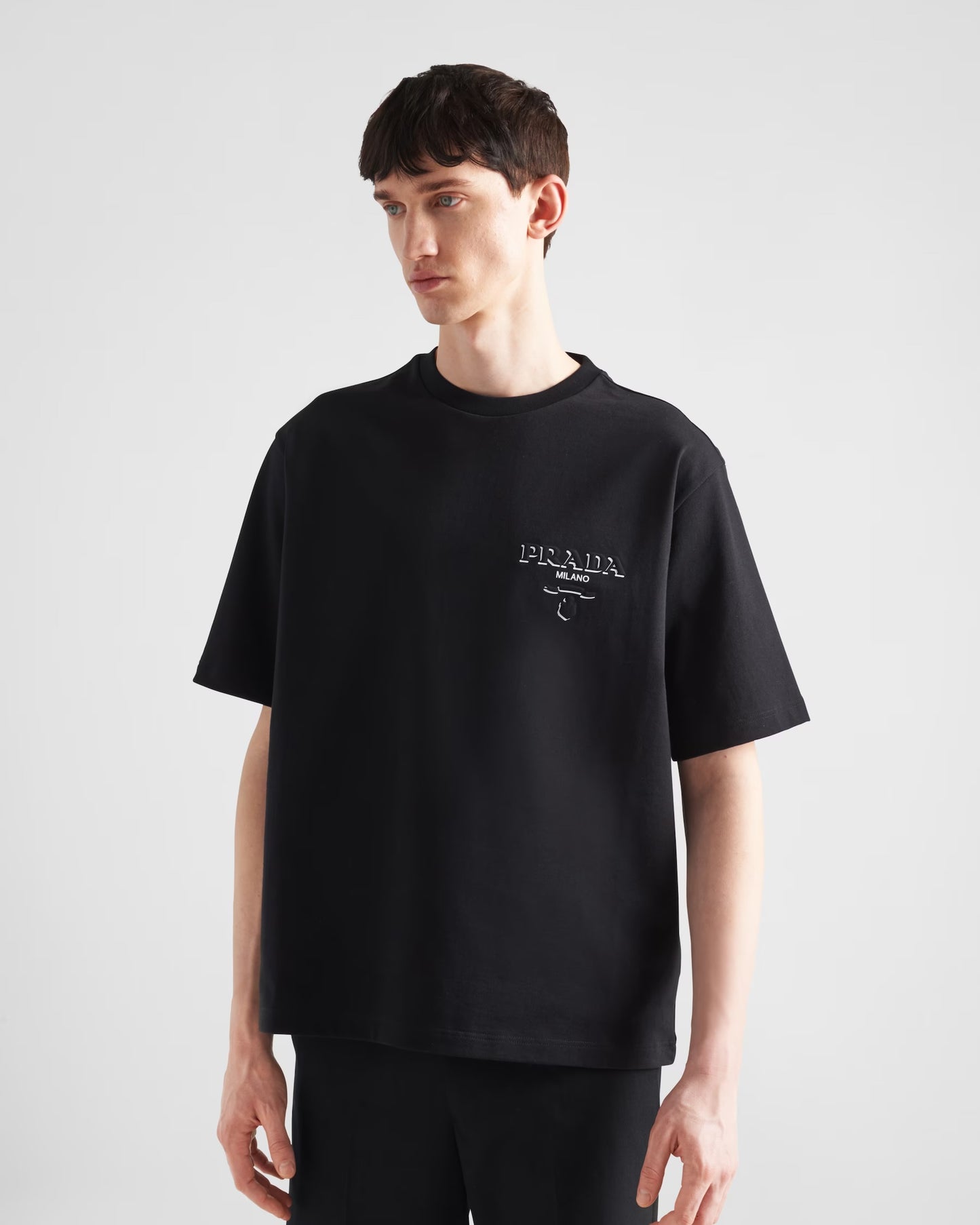 Prada - T-shirt en coton Noir II