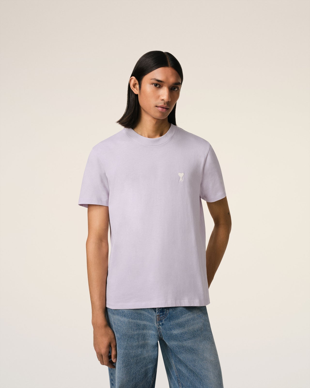 Ami - T-shirt Patch Ami De Cœur en jersey de coton Violet