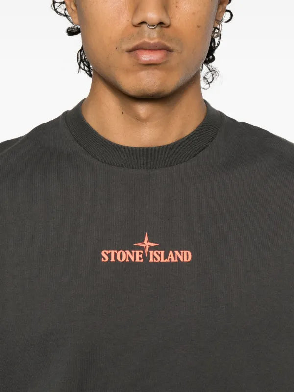 Stone Island - T-shirt logo print Anthracite