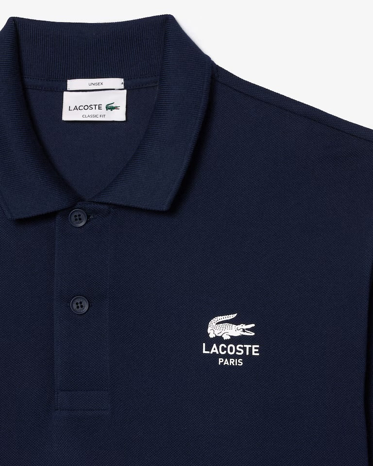 Lacoste - Polo L.12.12 classic fit imprimé signature Bleu Nuit