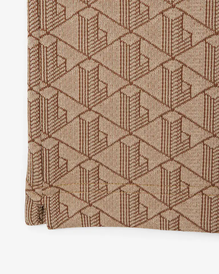 Lacoste - Polo classic fit jacquard monogramme Beige Marron