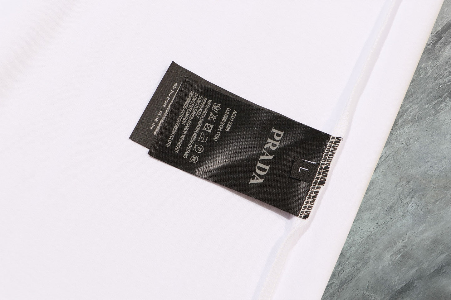 Prada - T-shirt Prada en coton Texte Coloré Blanc