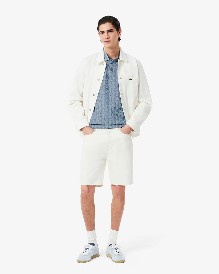Lacoste - Polo classic fit jacquard monogramme Bleu