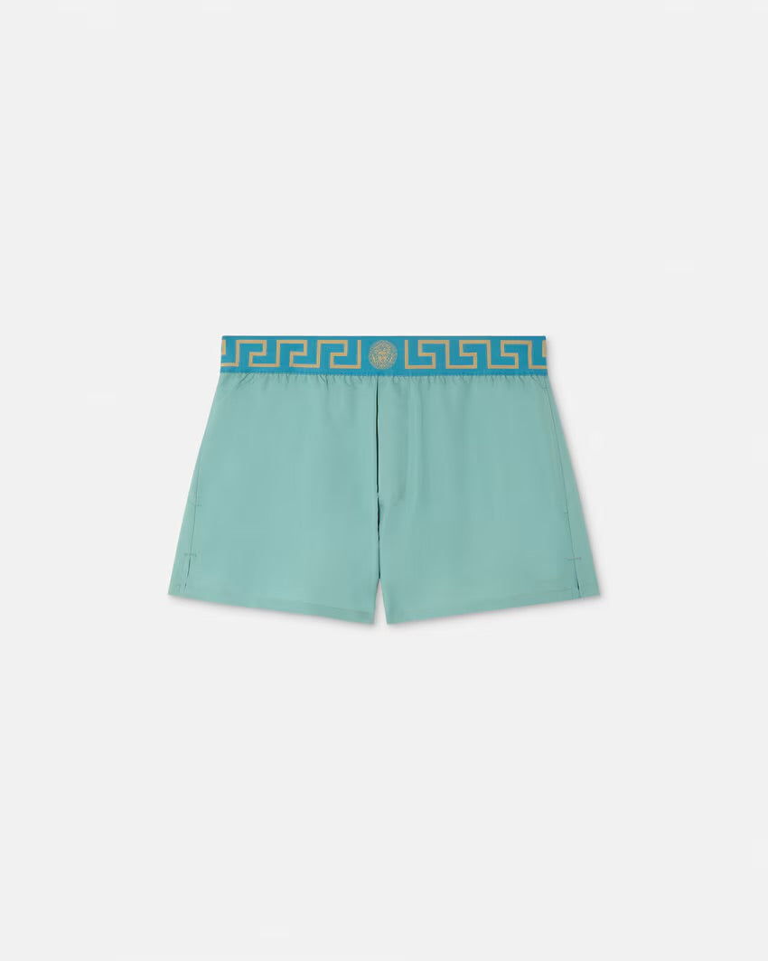 Versace - Short de bain à bordure Greca Vert